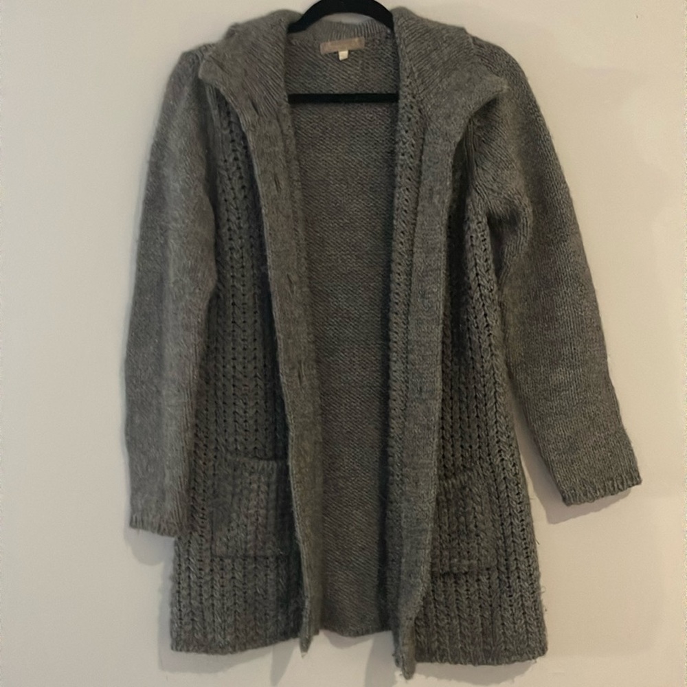 Bianca B Made in Italy Chunky Charcoal Knit Sweater Cardigan, Cozy!